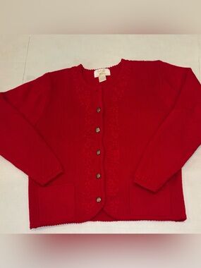 Tally-Ho
 Bright Red Button Front Knit Cardigan